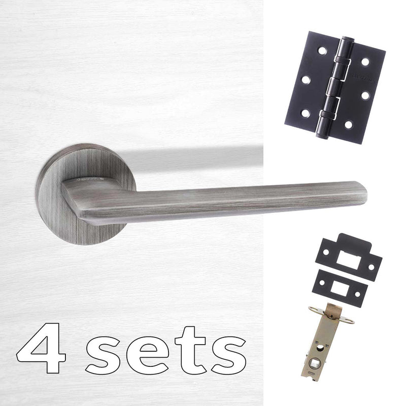 Four Pack Forme Boston Designer Lever on Minimal Round Rose - Urban Graphite