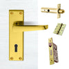 External M30 Victorian Suite Lever Back Door Handle Pack - Brass Finish