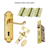 External DL17 Ashtead Suite Lever Back Door Handle Pack - Brass Finish