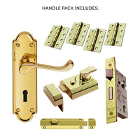 External DL17 Ashtead Suite Lever Stable Door Handle Pack - Brass Finish