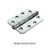 102x76mm Grade 13 Hinge - Radius Corners - Suits Fire Doors - Six Finishes - Single Hinge