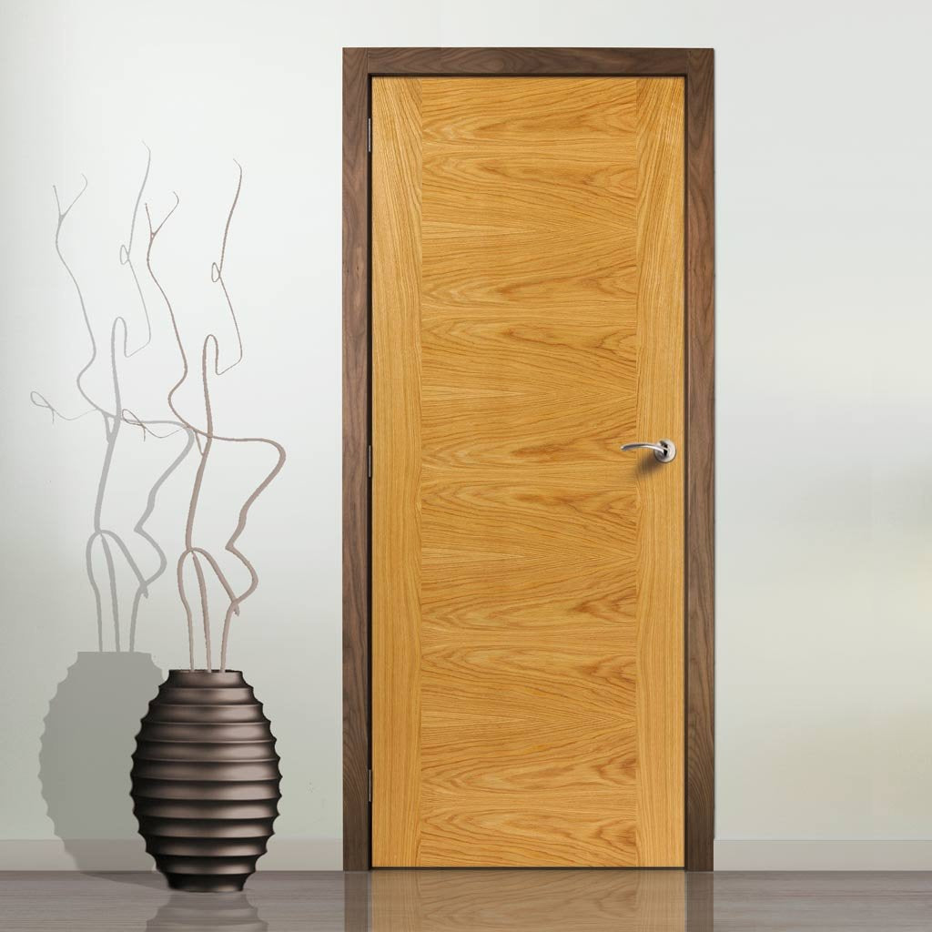 J B Kind Oak Contemporary Ostria Flush Fire Door - 30 Minute Fire Rated - Prefinished