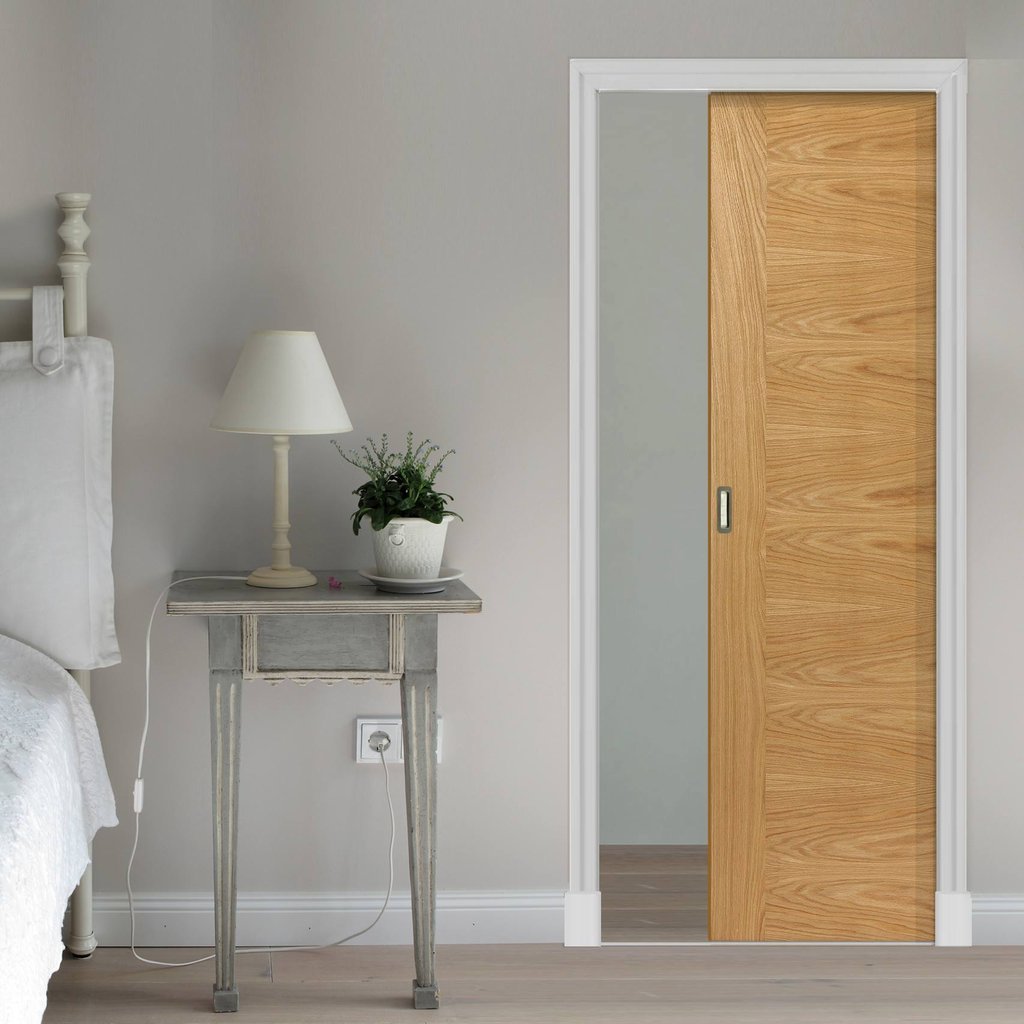 Ostria Oak Single Evokit Pocket Door - Prefinished