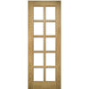 Bespoke Bristol Oak Unfinished Internal Door - 10 Pane Clear Bevelled Glass