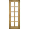 Bespoke Bristol Oak Unfinished Internal Door Pair - 10 Pane Clear Bevelled Glass