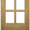Two Folding Doors & Frame Kit - Bristol Oak 2+0 - 10 Pane Clear Bevelled Glass - Unfinished