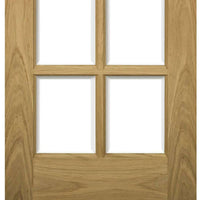 Two Folding Doors & Frame Kit - Bristol Oak 2+0 - 10 Pane Clear Bevelled Glass - Unfinished