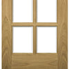 Two Folding Doors & Frame Kit - Bristol Oak 2+0 - 10 Pane Clear Bevelled Glass - Unfinished