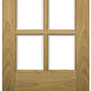 Three Folding Doors & Frame Kit - Bristol Oak 3+0 - 10 Pane Clear Bevelled Glass - Unfinished
