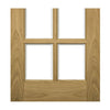 Bristol Oak Double Evokit Pocket Door Detail - 10 Pane Clear Bevelled Glass - Unfinished