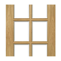 Bristol Oak Unfinished Door Pair - 10 Pane Clear Bevelled Glass