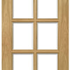 Two Folding Doors & Frame Kit - Bristol Oak 2+0 - 10 Pane Clear Bevelled Glass - Unfinished