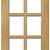 Three Folding Doors & Frame Kit - Bristol Oak 3+0 - 10 Pane Clear Bevelled Glass - Unfinished