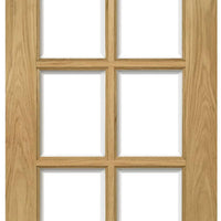 Three Folding Doors & Frame Kit - Bristol Oak 3+0 - 10 Pane Clear Bevelled Glass - Unfinished