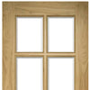 Two Folding Doors & Frame Kit - Bristol Oak 2+0 - 10 Pane Clear Bevelled Glass - Unfinished