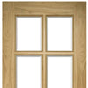 Two Folding Doors & Frame Kit - Bristol Oak 2+0 - 10 Pane Clear Bevelled Glass - Unfinished