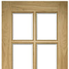 Five Folding Doors & Frame Kit - Bristol Oak 3+2 - 10 Pane Clear Bevelled Glass - Unfinished