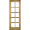 Bristol Oak Unfinished Door Pair - 10 Pane Clear Bevelled Glass