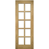 Bristol Oak Absolute Evokit Double Pocket Door Detail - 10 Pane Clear Bevelled Glass - Unfinished