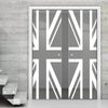Union Jack Flag 8mm Clear Glass - Obscure Printed Design - Double Evokit Glass Pocket Door