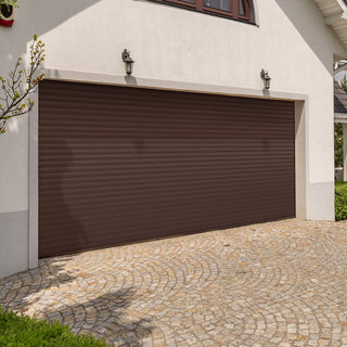 Image: Gliderol Electric Insulated Roller Garage Door from 4291 to 4710mm Wide - Brown