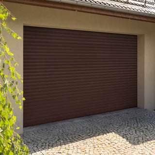 Image: Gliderol Electric Insulated Roller Garage Door from 2452 to 2910mm Wide - Brown
