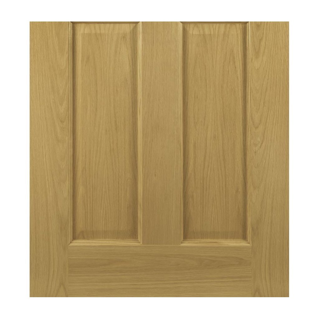 Bury Real American White Oak Crown Cut Veneer Double Evokit Pocket Door Detail - Clear Bevelled Glass - Prefinished