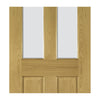Bury Real American White Oak Crown Cut Veneer Door - Clear Bevelled Glass - Prefinished from Deanta UK