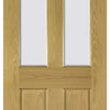 Bury Real American White Oak Crown Cut Veneer Unico Evo Pocket Door Detail - Clear Bevelled Glass - Prefinished