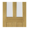 Bury Real American White Oak Crown Cut Veneer Door Pair - Clear Bevelled Glass - Prefinished