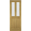 Bury American White Oak Veneer Quad Telescopic Pocket Doors - Clear Bevelled Glass - Prefinished