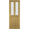 Bury Real American White Oak Crown Cut Veneer Single Evokit Pocket Door - Clear Bevelled Glass - Prefinished
