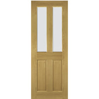 Bury Real American White Oak Crown Cut Veneer Single Evokit Pocket Door - Clear Bevelled Glass - Prefinished