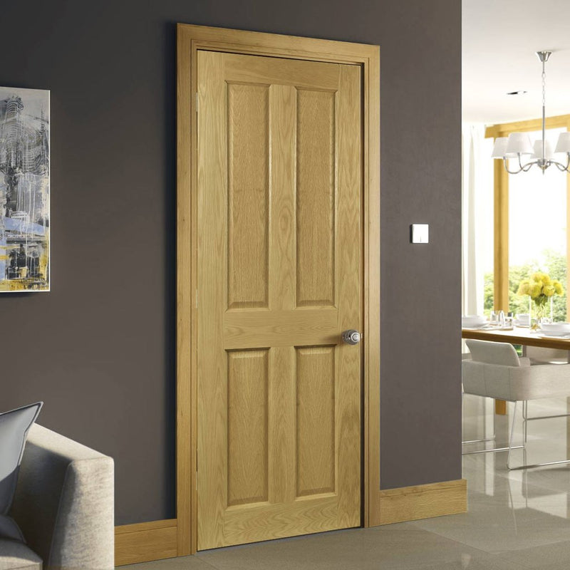 Bury Real American White Oak Crown Cut Veneer Fire Door - Prefinished - 1/2 Hour Fire Rated