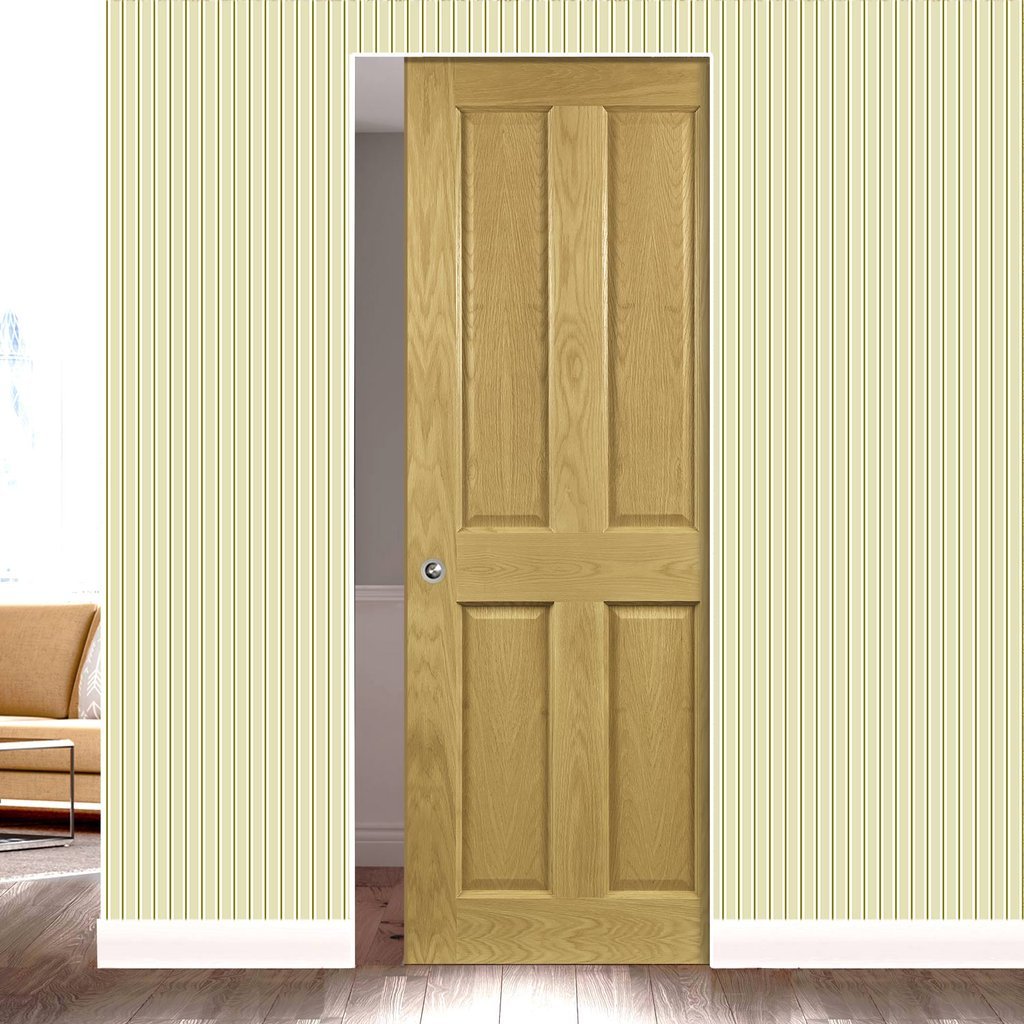 Bury Oak Absolute Evokit Single Pocket Door - Prefinished