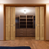 Bury American White Oak Veneer Quad Telescopic Pocket Doors  - Prefinished