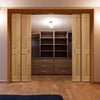 Bury American White Oak Veneer Quad Telescopic Pocket Doors  - Prefinished