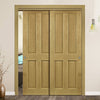 Pass-Easi Two Sliding Doors and Frame Kit - Bury Real American White Oak Crown Cut Veneer Door - Prefinished