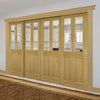 Pass-Easi Four Sliding Doors and Frame Kit - Bury Real American White Oak Crown Cut Veneer Door - Clear Bevelled Glass - Prefinished
