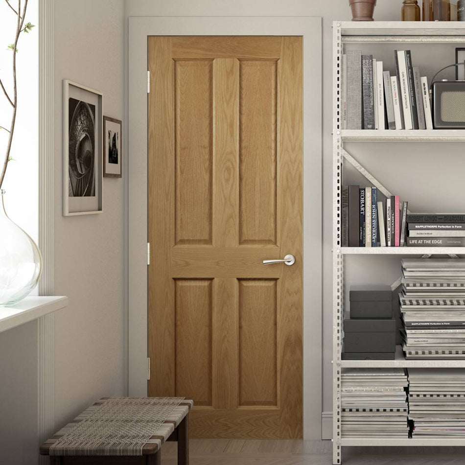 Bespoke Bury Real American Oak Crown Cut Veneer Internal Door - Prefinished