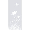Butterfly 8mm Clear Glass - Obscure Printed Design - Single Absolute Pocket Door
