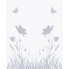 Double Glass Sliding Door - Solaris Tubular Stainless Steel Sliding Track & Butterfly 8mm Obscure Glass - Clear Printed Design