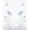 Double Glass Sliding Door - Butterfly 8mm Obscure Glass - Clear Printed Design with Elegant Track