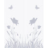 Double Glass Sliding Door - Butterfly 8mm Obscure Glass - Clear Printed Design with Elegant Track
