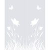 Double Glass Sliding Door - Solaris Tubular Stainless Steel Sliding Track & Butterfly 8mm Clear Glass - Obscure Printed Design