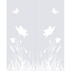 Double Glass Sliding Door - Butterfly 8mm Clear Glass - Obscure Printed Design with Elegant Track