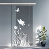 Single Glass Sliding Door - Butterfly 8mm Clear Glass - Obscure Printed Design with Elegant Track
