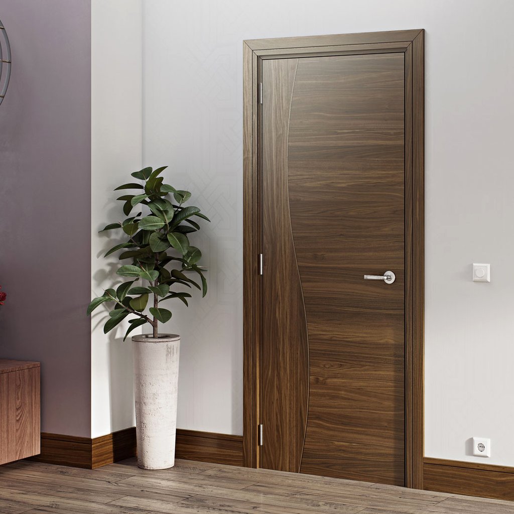 Contemporary Design Cadiz Prefinished Walnut Door from Deanta UK