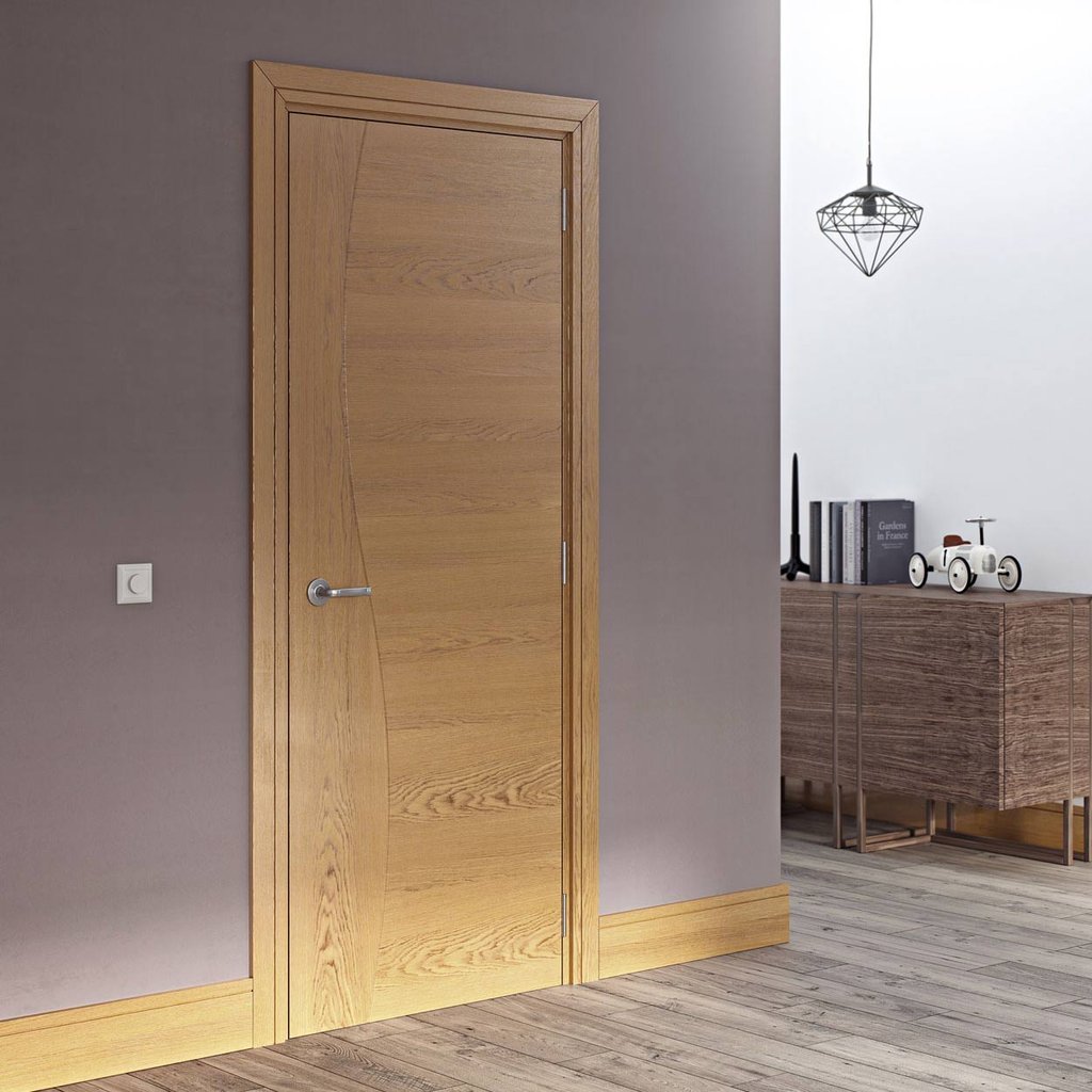 Bespoke Cadiz Real American Oak Crown Cut Veneer Internal Door - Prefinished