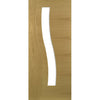 Bespoke Cadiz Real American Oak Crown Cut Veneer Internal Door - Clear Glass - Prefinished